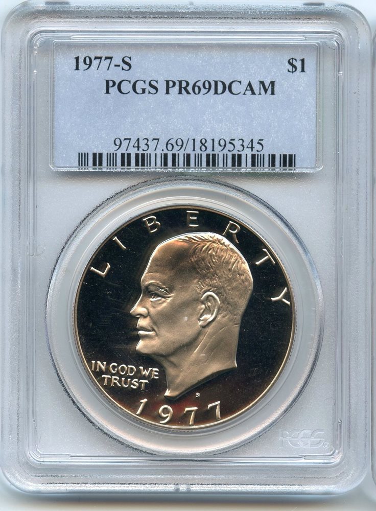 1977-S Clad Eisenhower Ike Dollar PR69DCAM PCGS Proof 69 Deep Cameo