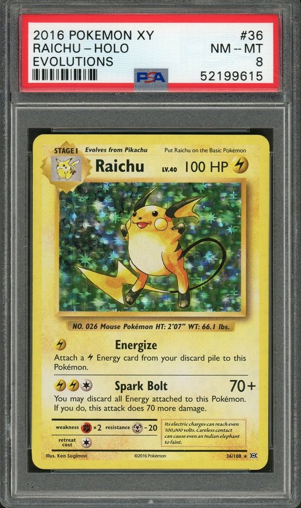 Pokemon Card XY Evolutions 36//108 Raichu Rare Holo