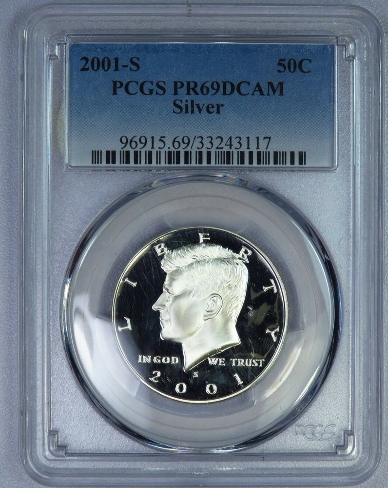 2001-S PCGS PR69DCAM Kennedy SILVER Half Dollar Presidential Label