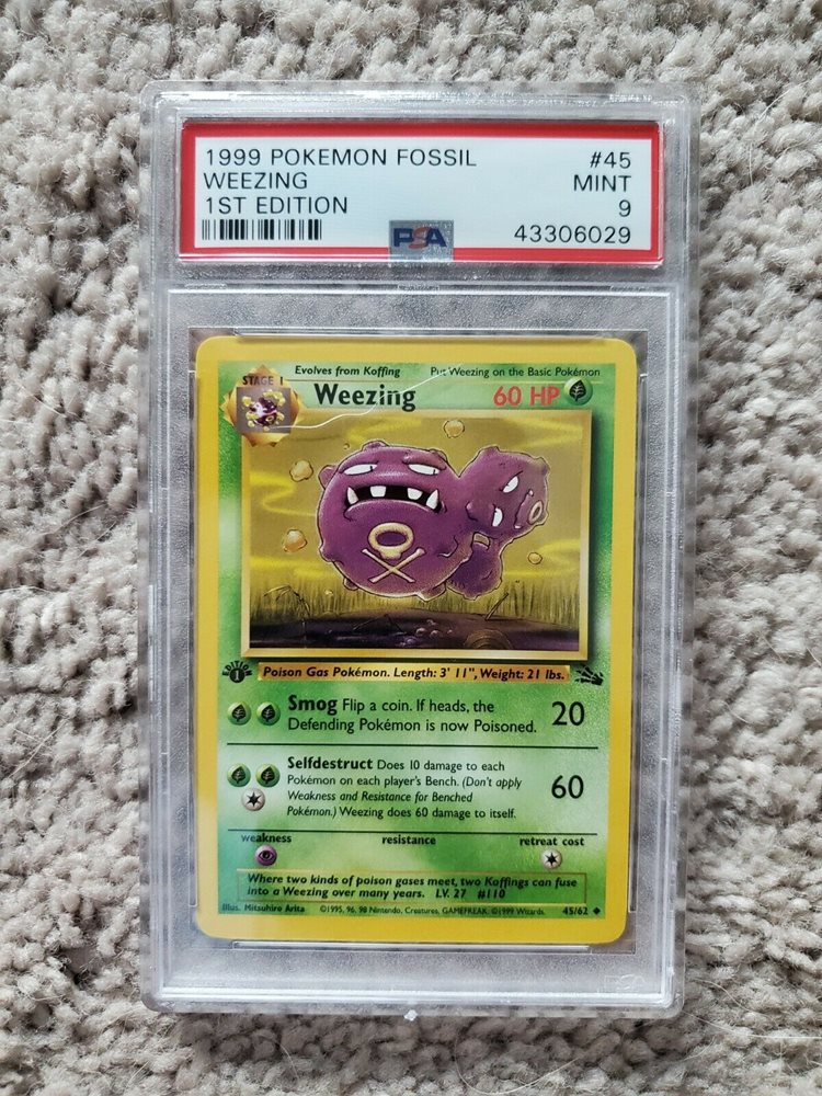 2000 POKEMON FOSSIL 1ST EDITION #45 WEEZING PSA 10 *051620