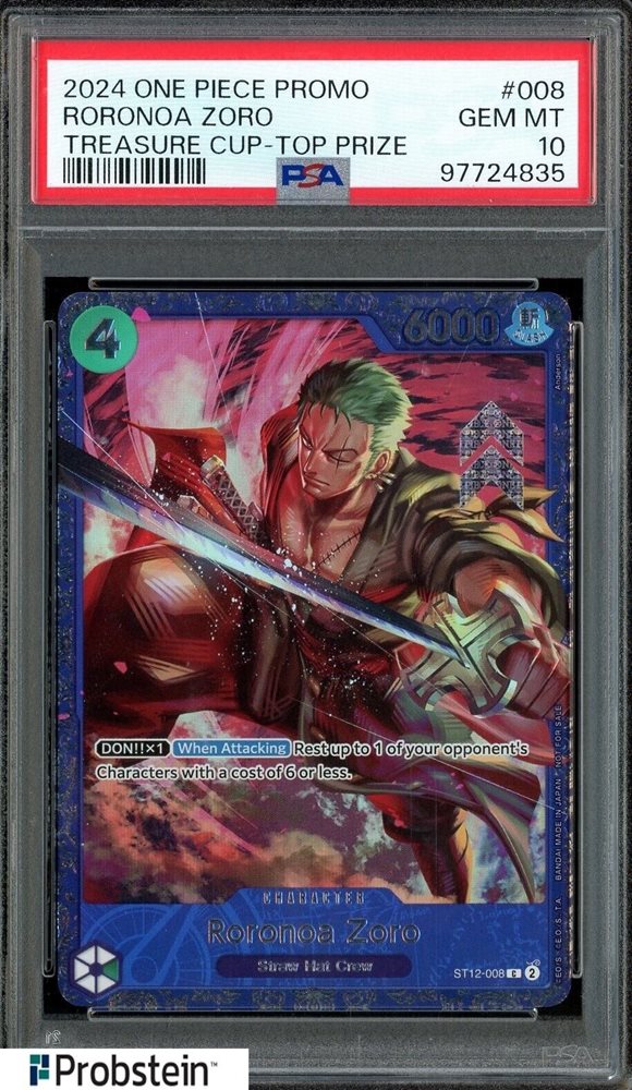 【PSA10】ワンピースカード　トレジャーカップ　ゾロ　TOP8 PSA10】ワンピースカード トレジャーカップ ゾロ TOP8 - メルカリ
