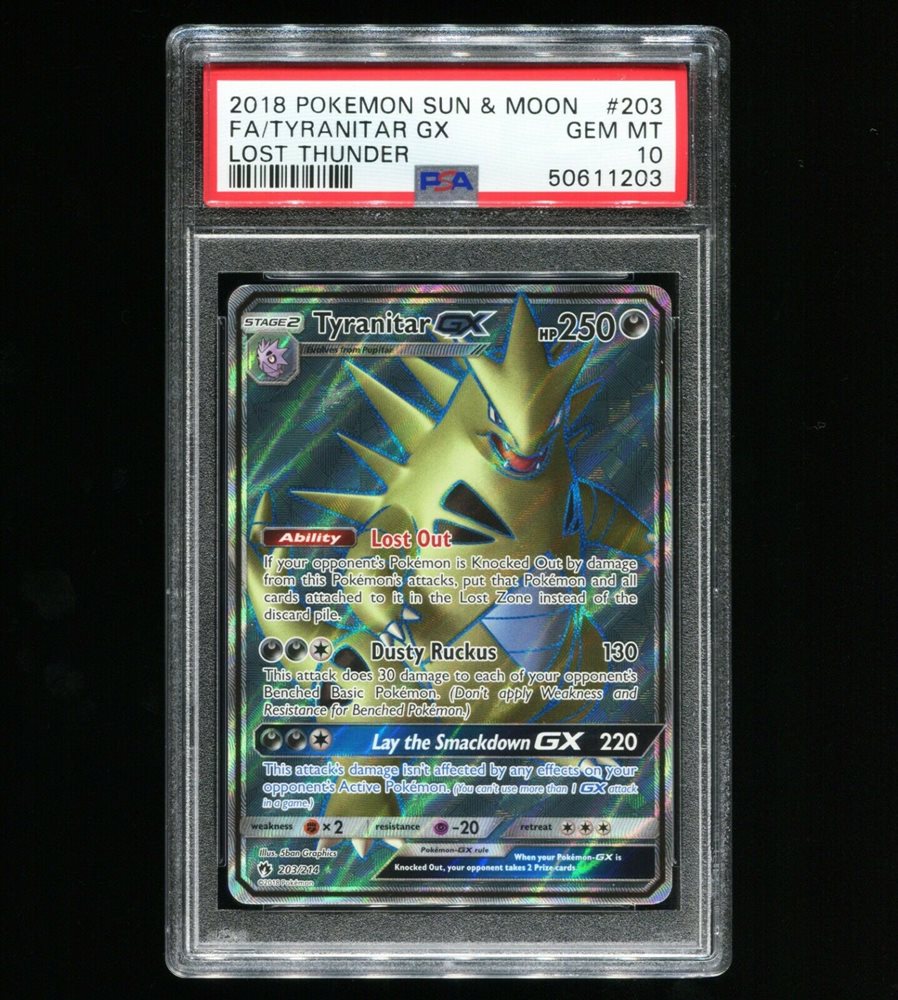 Auction Prices Realized Tcg Cards 2018 Pokemon Sun & Moon Lost Thunder Full  Art/Tyranitar GX