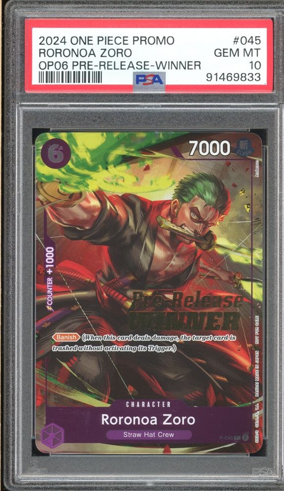 Auction Prices Realized Tcg Cards 2024 ONE PIECE PROMOS Roronoa Zoro