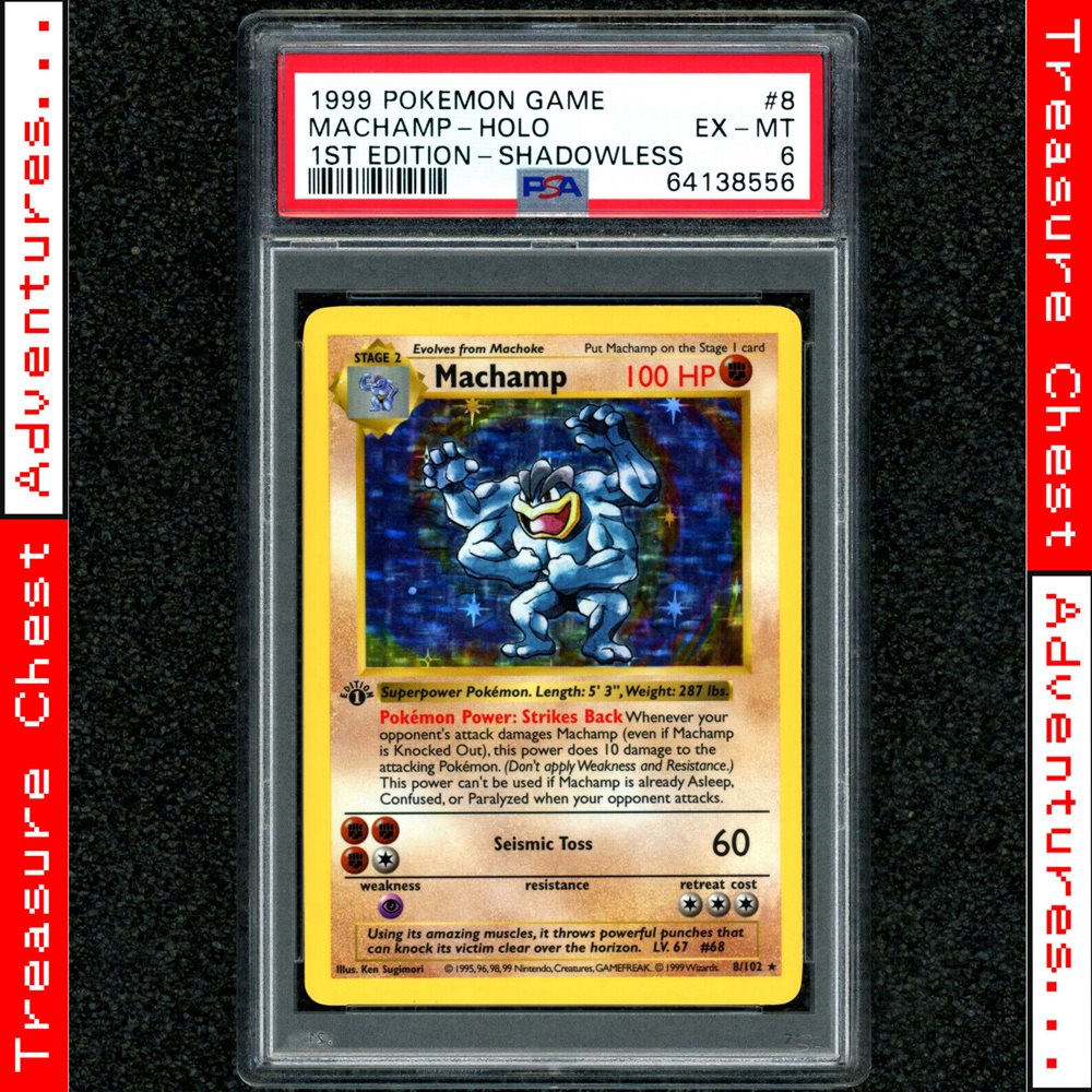 Auction Prices Realized Tcg Cards 1999 Pokemon Game Machamp-Holo 1ST  EDITION-SHADOWLESS