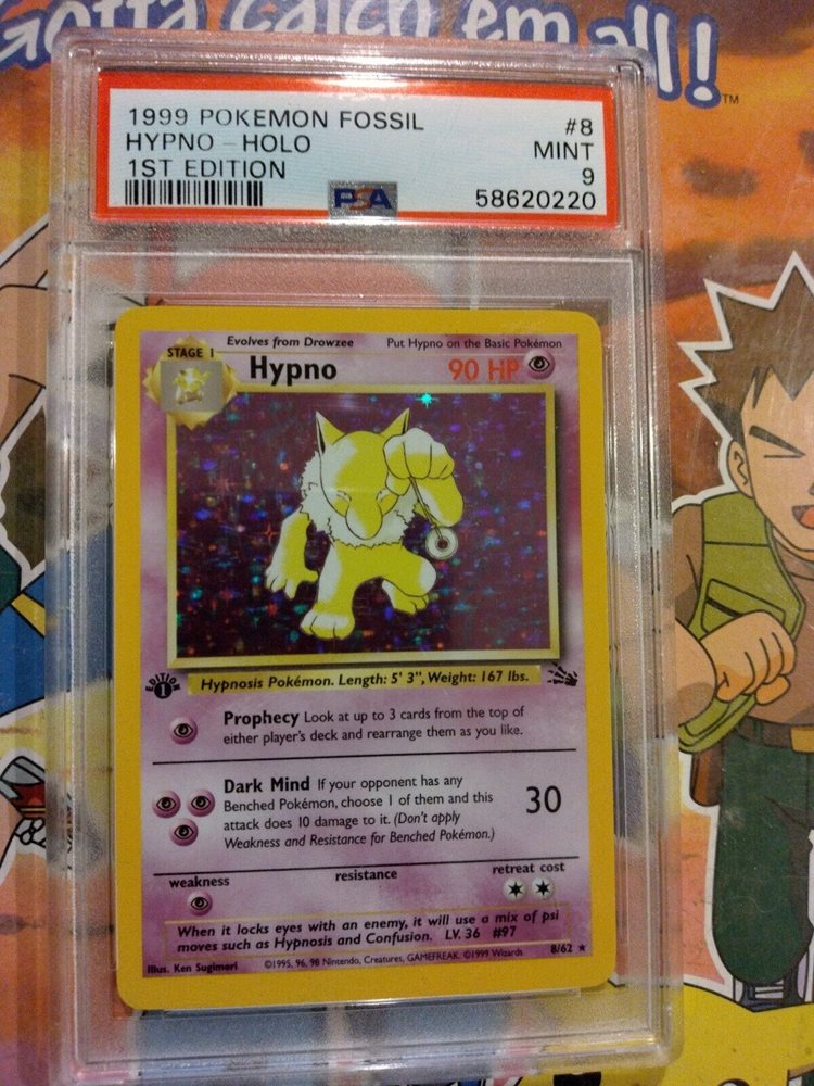 1999 hypno pokemon card NM-LP Pokmon Fossil Holo 8/62 VINTAGE WOTC for Sale in San Diego, CA Psychic Types Hypno Holo CGC 6 -
