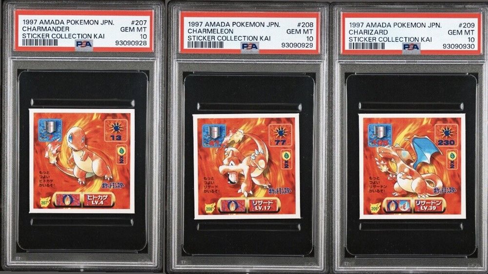 1997 AMADA リザードン ゴールド　ステッカー psa9 1997 AMADA リザードン ゴールド ステッカー psa9