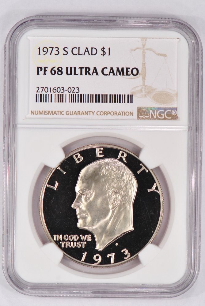 1973 S $1 Eisenhower IKE Dollar Proof NGC PF 68 ULTRA CAMEO