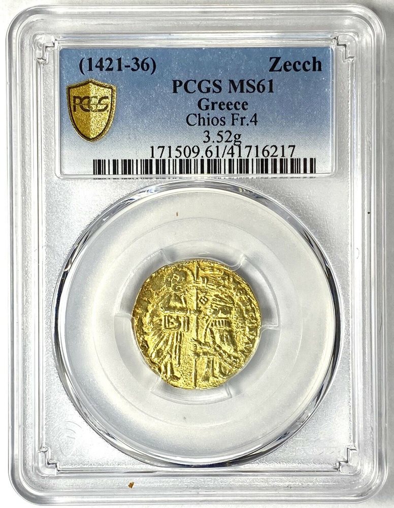 【PCGS鑑定済 5枚セット】フランス・イタリア・イギリス ヨーロッパ近代 1421-36 Greece Island of Chios Gold Zecchino Ducat Coin PCGS MS61