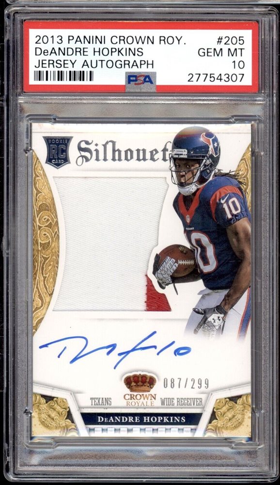2013 Panini Crown Royale Deandre Hopkins #205 (Jersey Autograph) Gem Mt 10 back