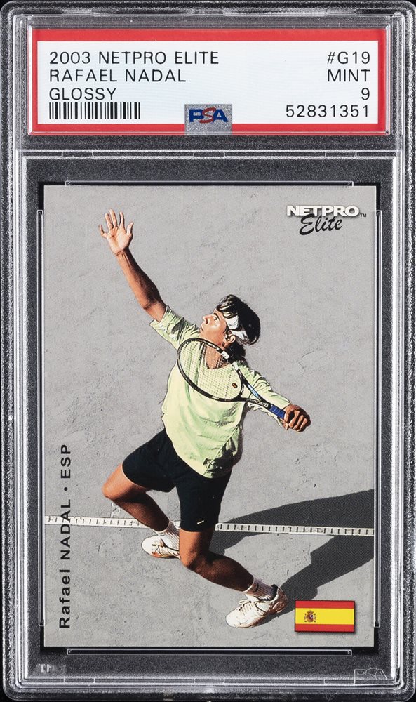 2003 NETPRO Rafael Nadal ルーキーカード 2003 NetPro Elite RAFAEL NADAL #19 Rookie RC /2000 PSA 9