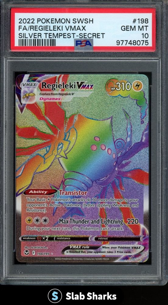 regieleki vmax pokemon card price Regieleki VMAX 058/195 Rare VMAX Pokemon Card (SWSH Silver Tempest) + 1x  TitanCards Toploader : Buy Online at Best Price in KSA