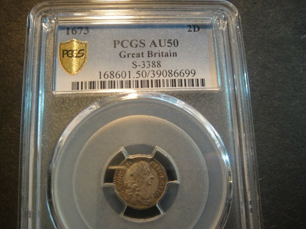 1673 Great Britain King Charles II Silver Two Pence. PCGS About
