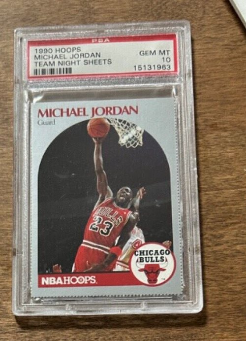 Michael Jordan 1990 Hoops Basketball Card #65 Graded PSA 9