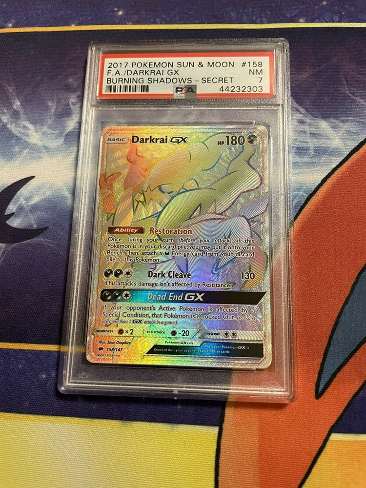 sun and moon burning shadows rare cards POKEMON BURNING SHADOWS DARKNES ENERGY #168 SECRET RARE PSA 8 NM (OC) #28632491