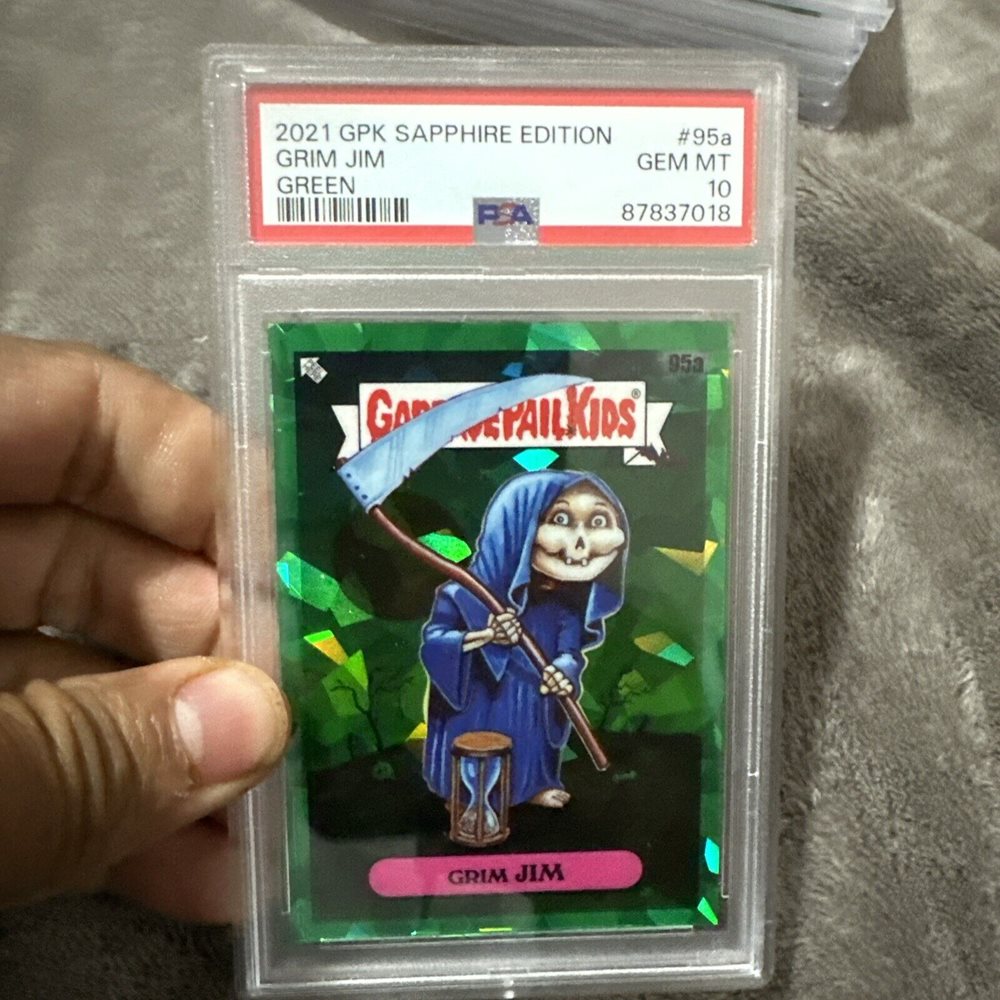 2021 Topps Garbage Pail Kids Sapphire Edition Green #95a Grim Jim front