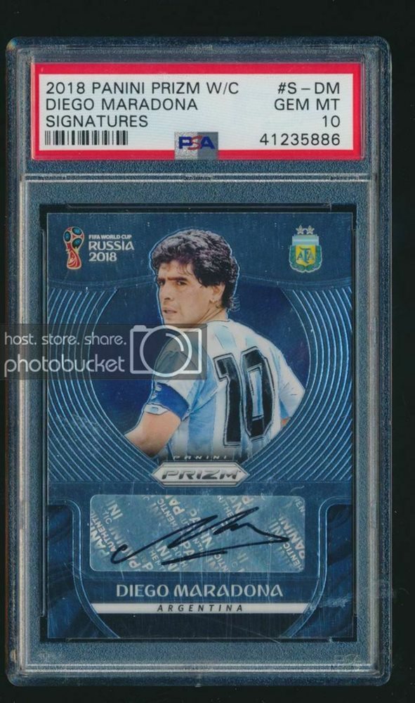 Diego Maradona 2018 Panini Prizm World Cup Soccer Signatures