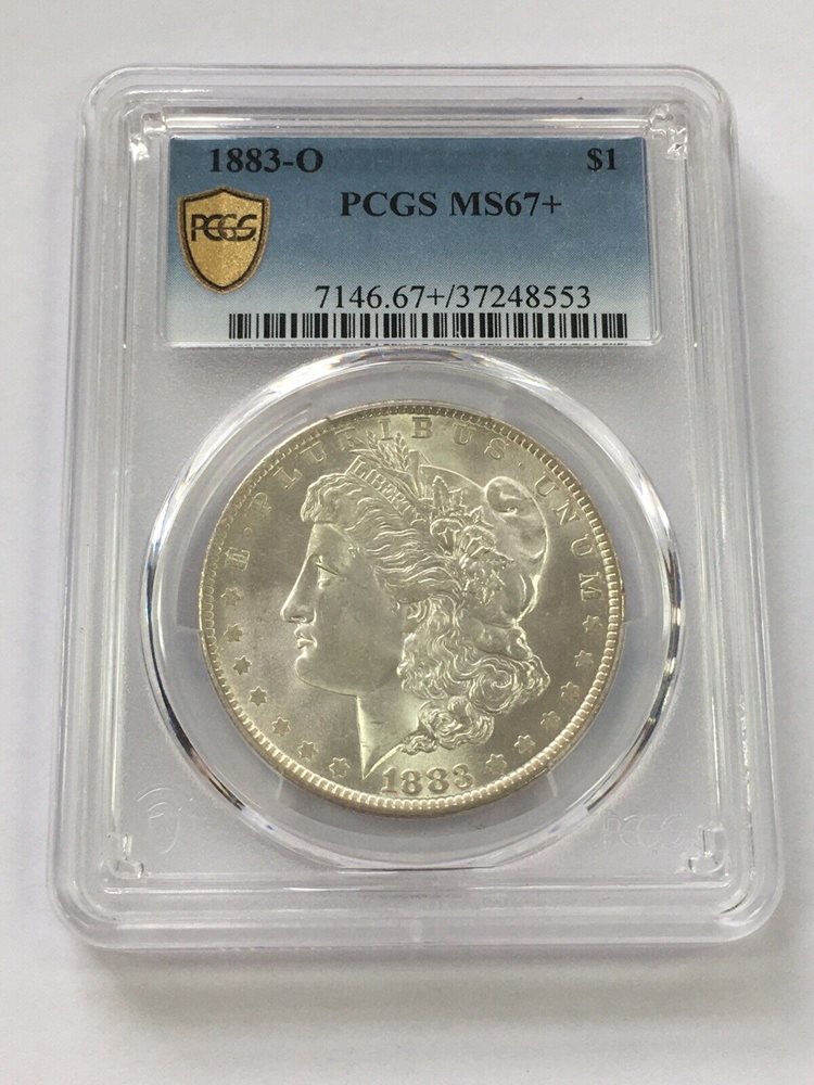 BEAUTIFUL 1883-O Morgan Silver Dollar PCGS Graded MS67+ Gold
