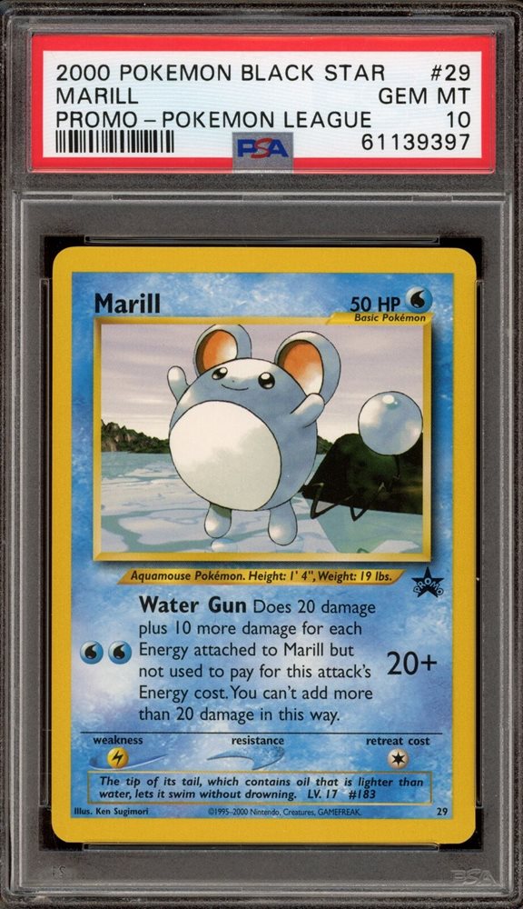 Auction Prices Realized Tcg Cards 2000 POKEMON PROMO BLACK STAR Marill