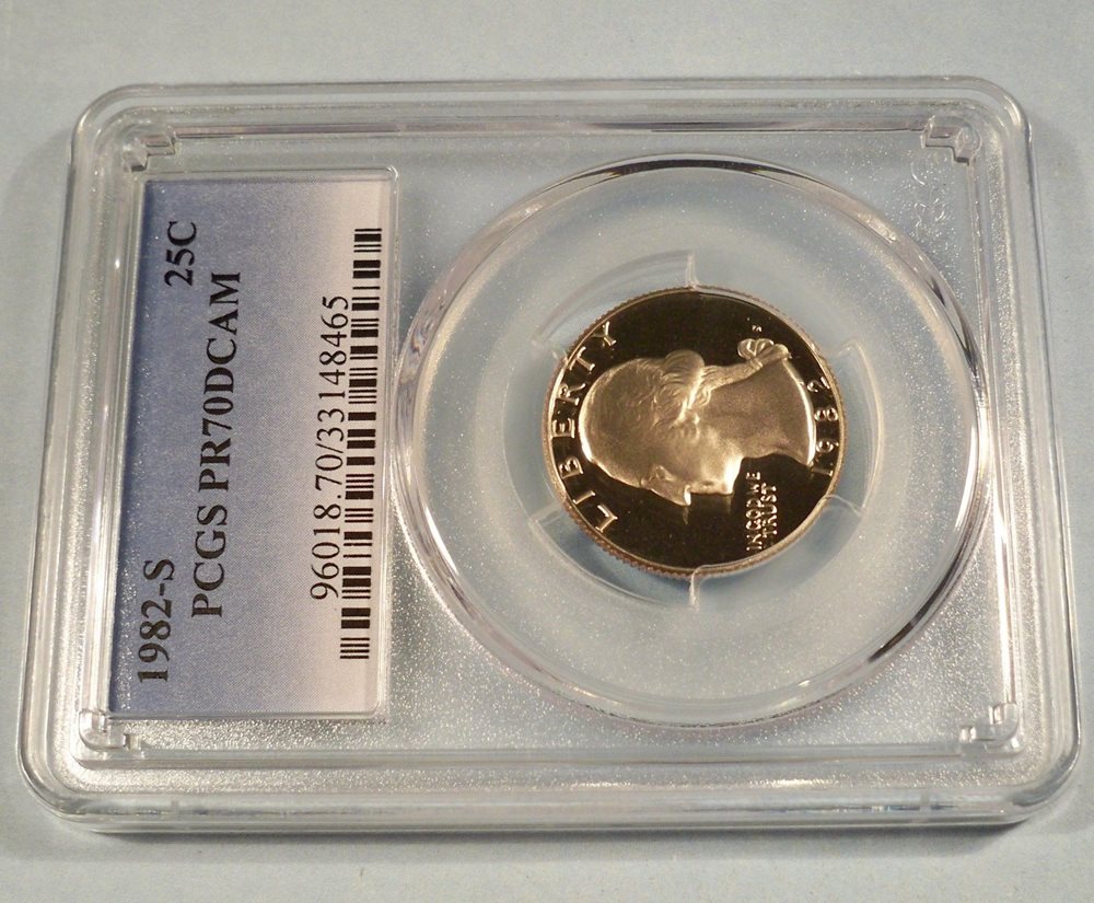 1982-S 25c PCGS PR70DCAM PROOF WASHINGTON QUARTER DEEP CAMEO PR 70