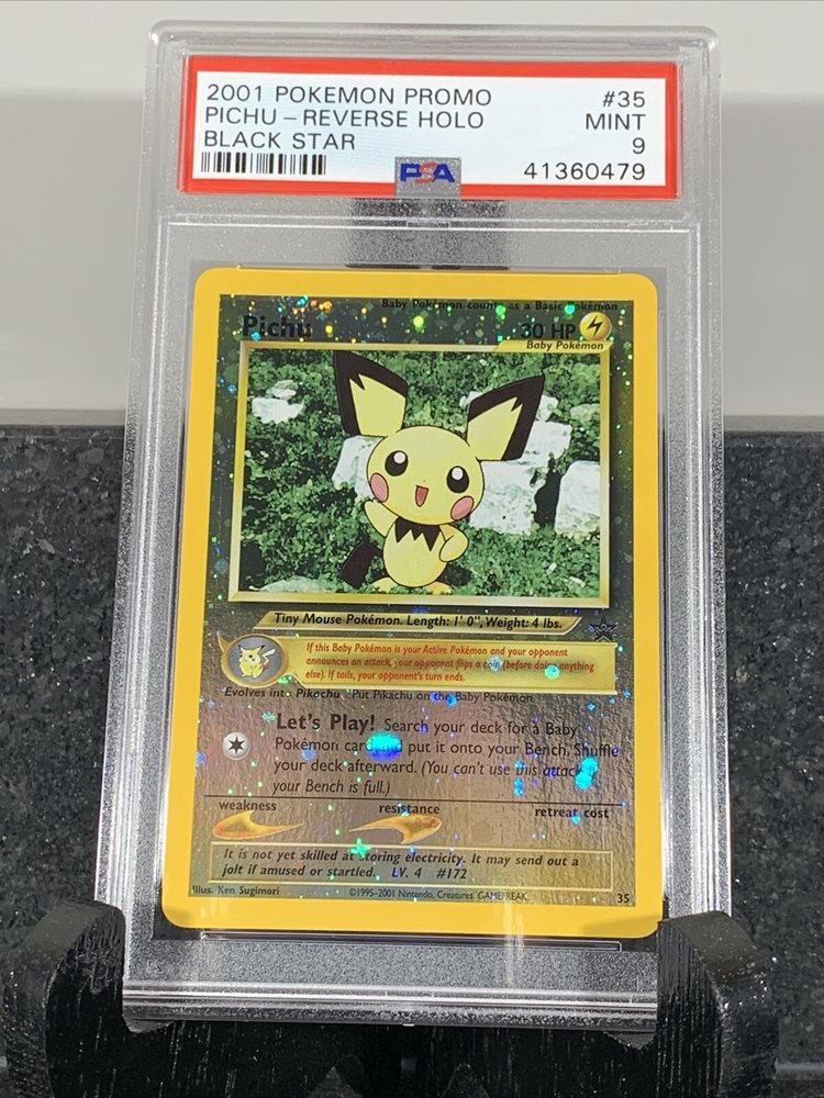 PSA 9 Pichu Reverse Foil Japanese Pokemon Card Neo Discovery Promo Set 2000 PSA 9 Pichu Reverse Foil Japanese Pokemon Card Neo Discovery Promo Set 2000