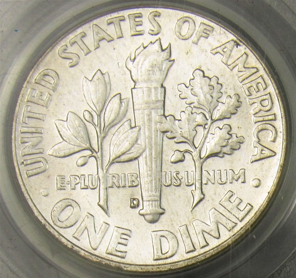 PCGS Sample Slab w/1962-D Roosevelt Dime -MS64- Mint State Coin