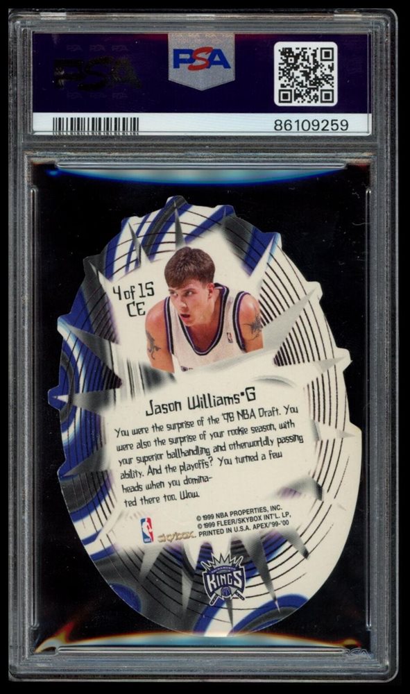 スポーツ選手 Skybox APEX CUTTING EDGE JASON WILLIAMS 1999-00 Skybox Apex Cutting Edge Jason Williams Sacramento