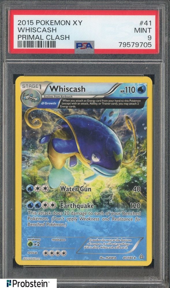 whiscash pokemon card value Whiscash 41/160 Rare Pokemon Card XY Primal Clash Naer Mint main image 0
