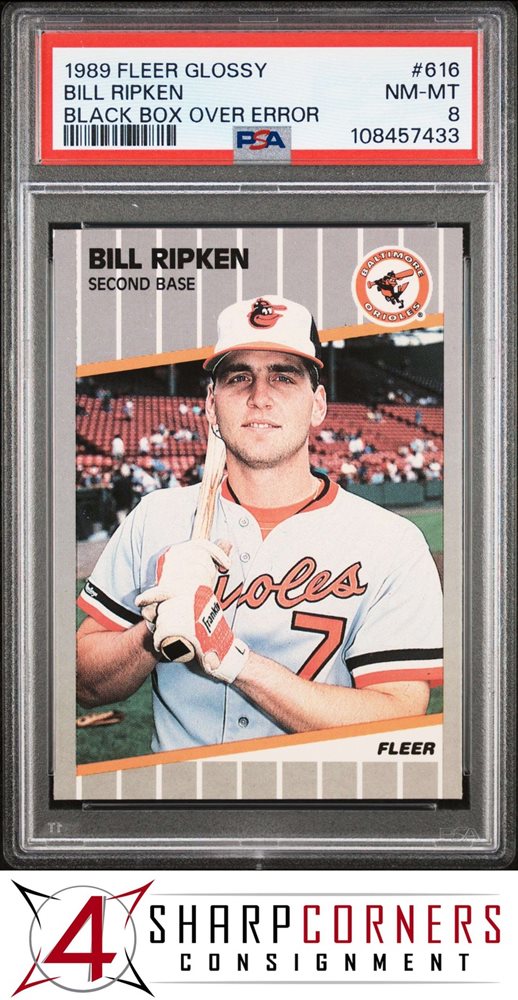 1989 Fleer Glossy Bill Ripken #616 (Black Box Over Error) Nm-Mt 8 back