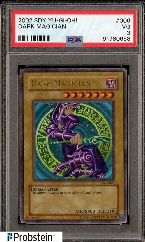 yugioh card dark magician sdy-006 Yu-Gi-Oh PSA9 Ultra Rare 1st Edition Asian English PS379 Spellcaster Level 7 ATK/2500 DEF/2100 The ultimate wizard in terms of attack and defense. Yu-Gi-Oh Starter Deck Yugi Dark