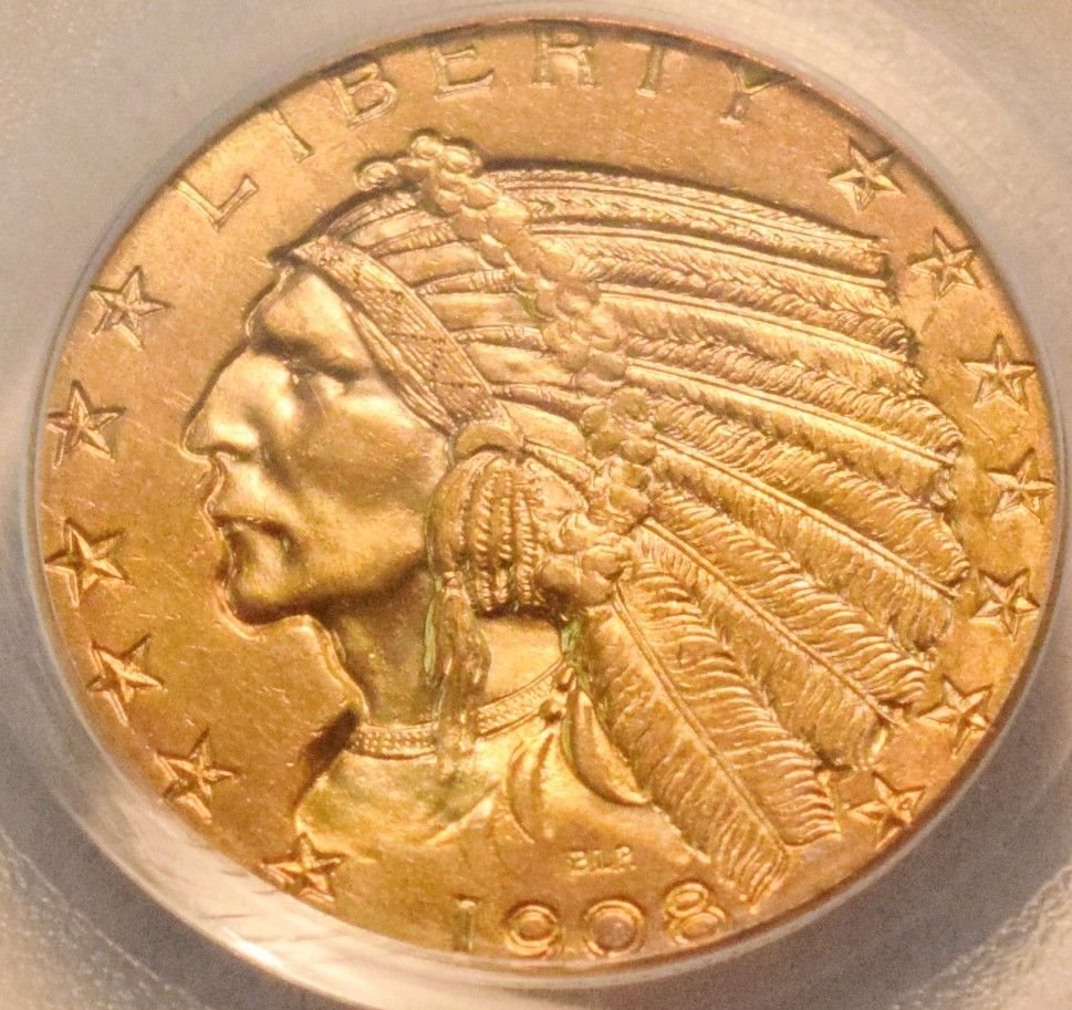 1908 $5 Indian (Regular Strike) Indian $5 - PCGS CoinFacts