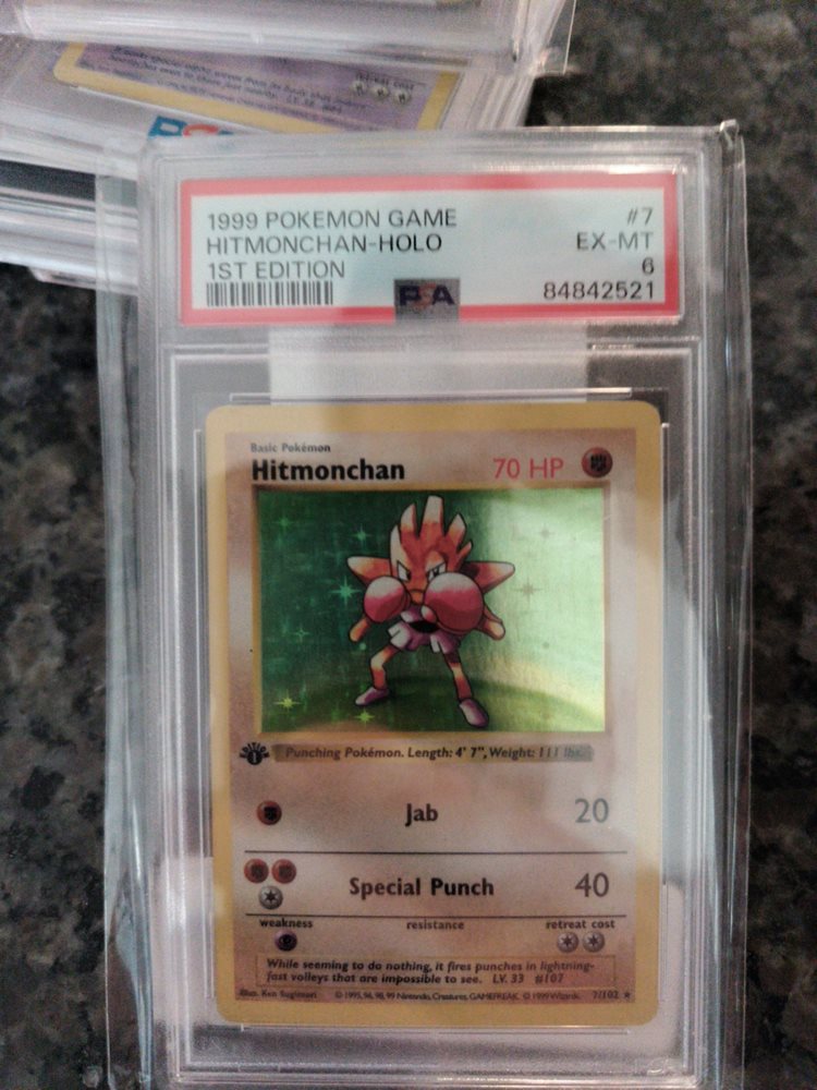 英語版初期　Hitmonchan shadowless holo 1999 Pokemon Base Set Hitmonchan 1st Edition Shadowless Holo