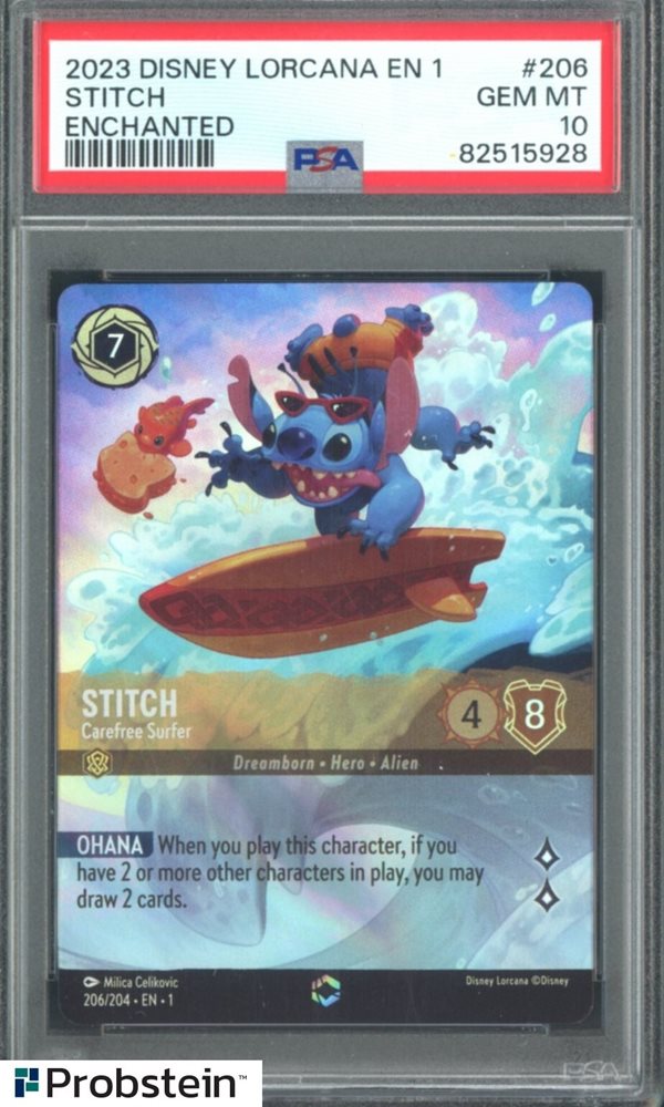 ロルカナ スティッチ エンチャンテッド PSA10 #206 Auction Prices Realized Tcg Cards 2023 DISNEY LORCANA EN 1