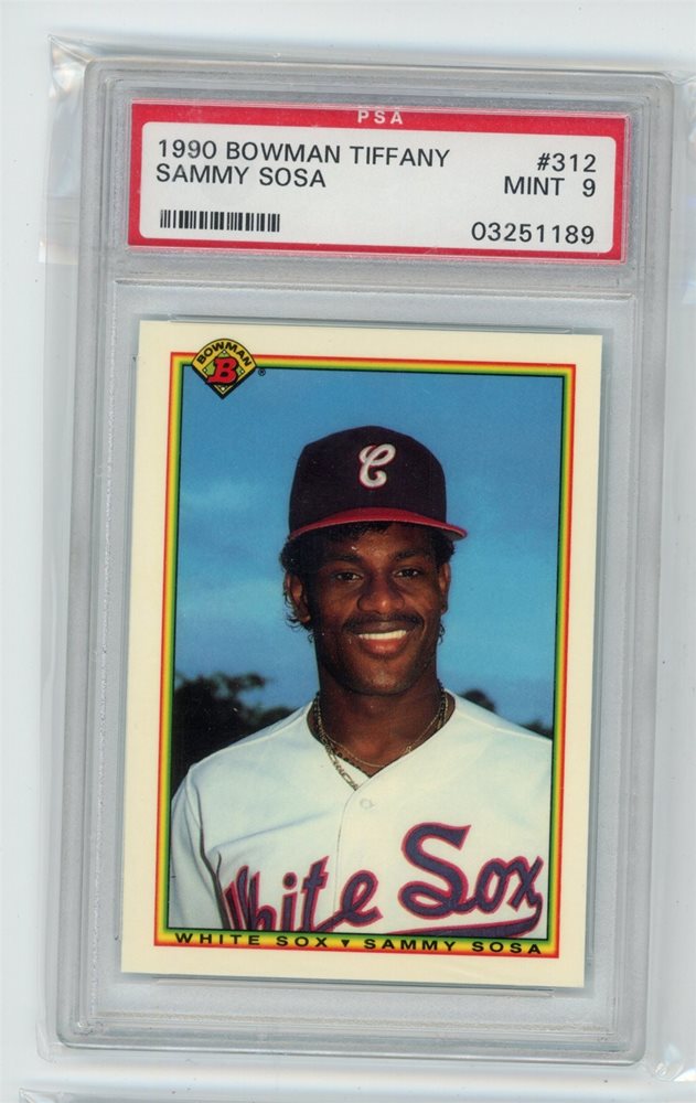 その他 1989 BOWMAN TIFFANY #312 SAMMY SOSA PSA9 1990 BOWMAN TIFFANY SAMMY SOSA ROOKIE PSA 9 MINT #312