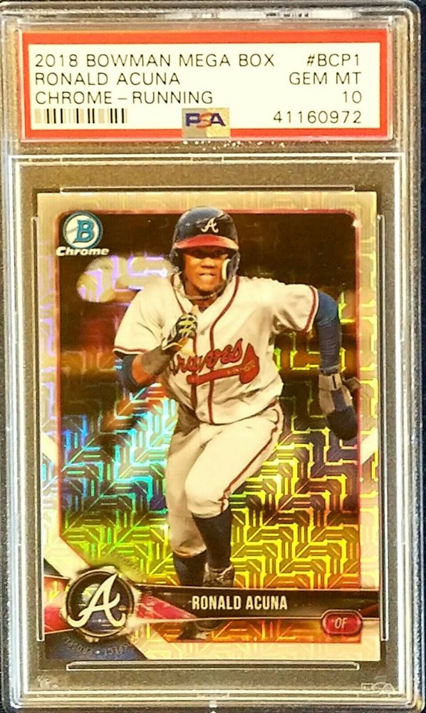 RONALD ACUNA 2017 Bowman Chrome PSA 10 RC Rookie Mega Box Mojo Refractor Ref