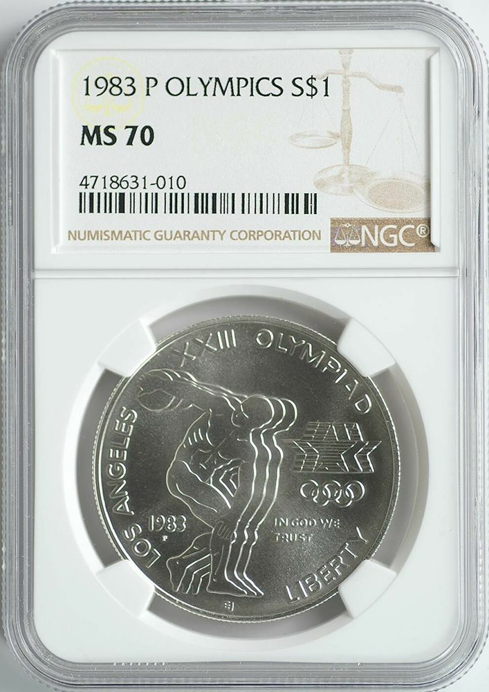 1983 P $1 Los Angeles Olympics Commemorative Silver Dollar NGC MS69 1983 P $1 Los Angeles Olympics Commemorative Silver Dollar NGC MS69