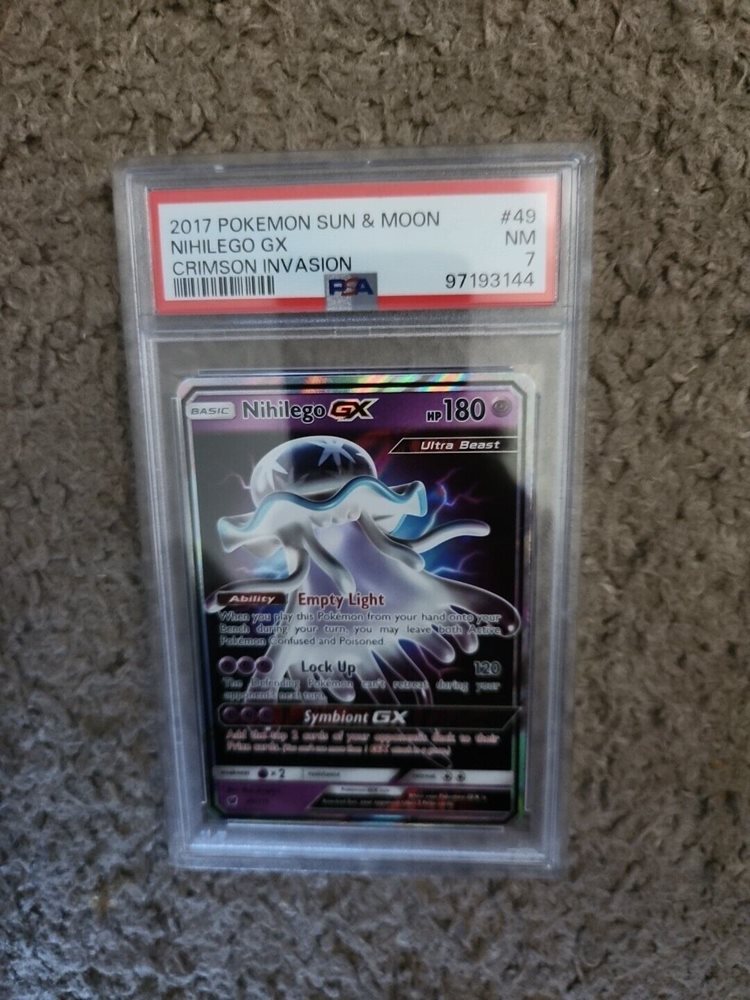 nihilego pokemon card Nihilego GX 49/111 Crimson Invasion Holo Rare Full Art Pokemon Card Ne