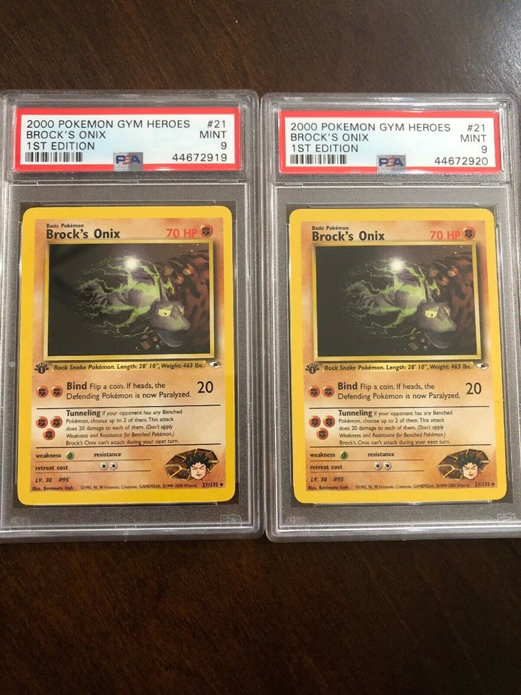Auction Prices Realized Tcg Cards 00 Pokemon Gym Heroes Brock S Onix 1st Edition
