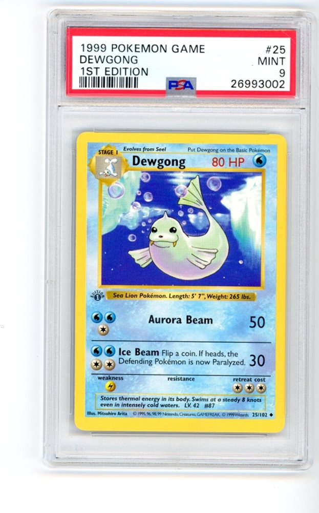 1995 dewgong pokemon card value 1999 Pokemon Dewgong - 1st Edition Shadowless