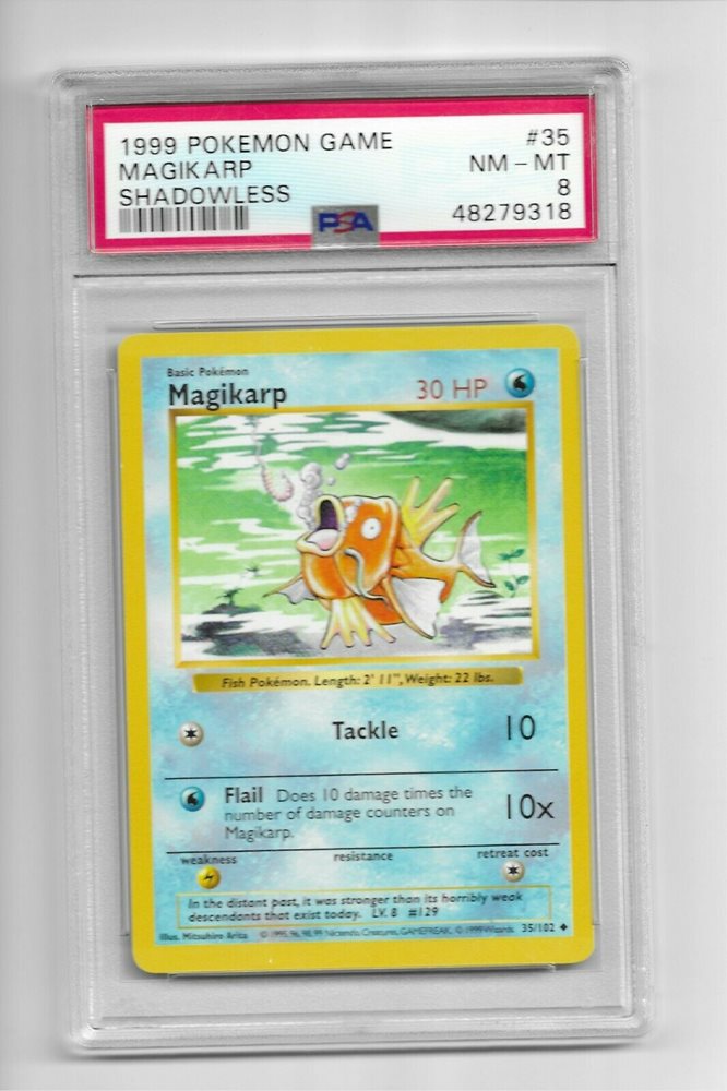 POKEMON CARD TCG BASE SET 1999 MAGIKARP SHADOWLESS 35//102 NM