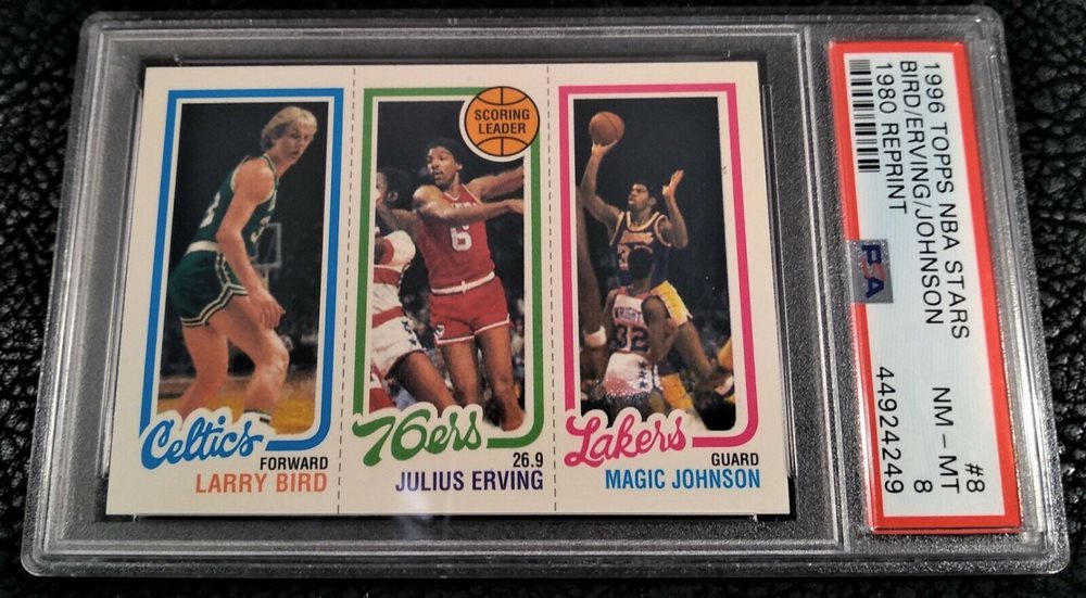 その他 1996 Topps Finest 22 Johnson/Bird/Erving 1996 Topps Finest - Bird/Erving/Johnson Rookie Reprint #22