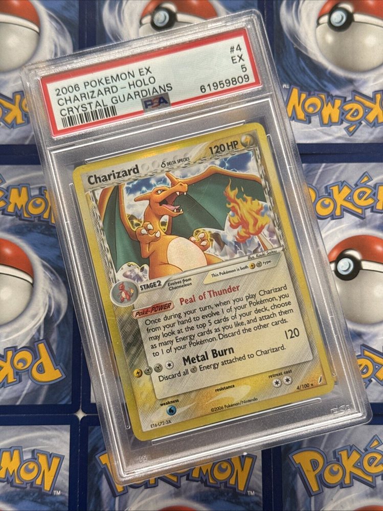 crystal charizard pokemon card Crystal Guardians Charizard (Delta Species) Holo Damaged w creases