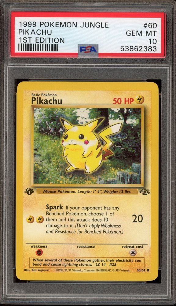 PSA10ヤマドラン　初期　1999 1999 Jungle Pikachu 1st Edition PSA 9 Mint #60/64 Graded