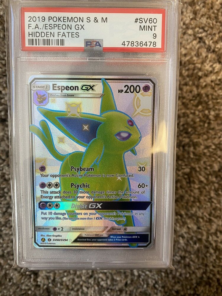 espeon gx pokemon card value Espeon GX Pokemon Sun & Moon Full Art #140 PSA 8