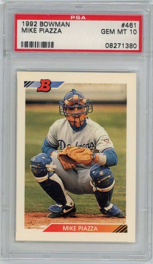 その他 92 bowman mike piazza rc GM!! 1992 Bowman - Mike Piazza - Rookie RC #461 Los Angeles