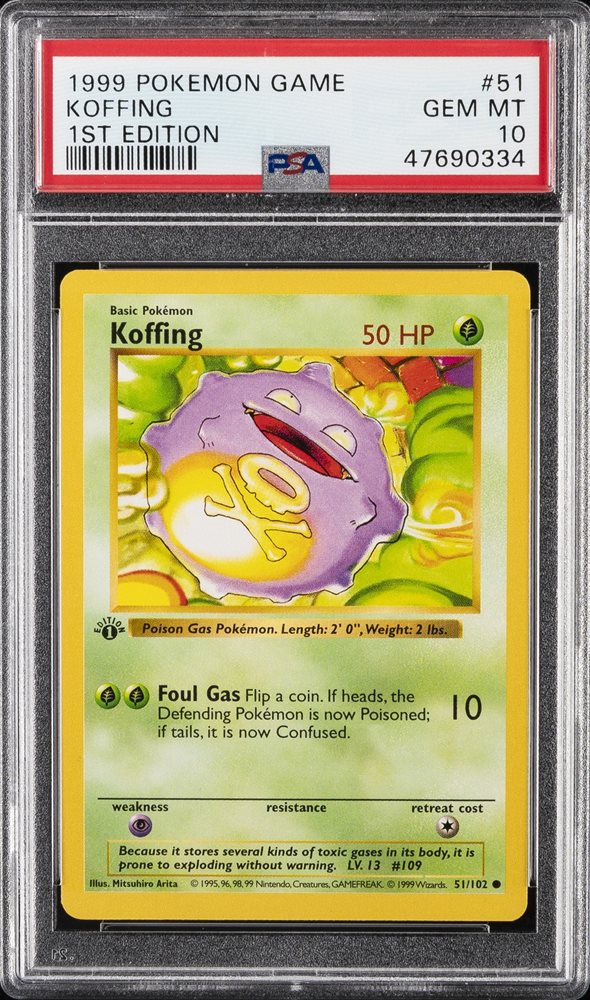 Auction Prices Realized Tcg Cards 1999 POKEMON GAME Koffing