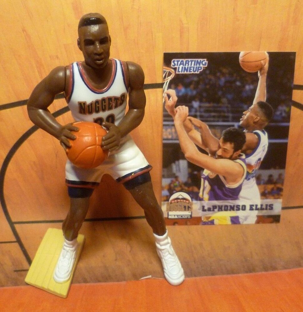 1994 SLU STARTING LINEUP LAPHONSO ELLIS DENVER NUGGETS CARD FIGURE~NEW SEALED