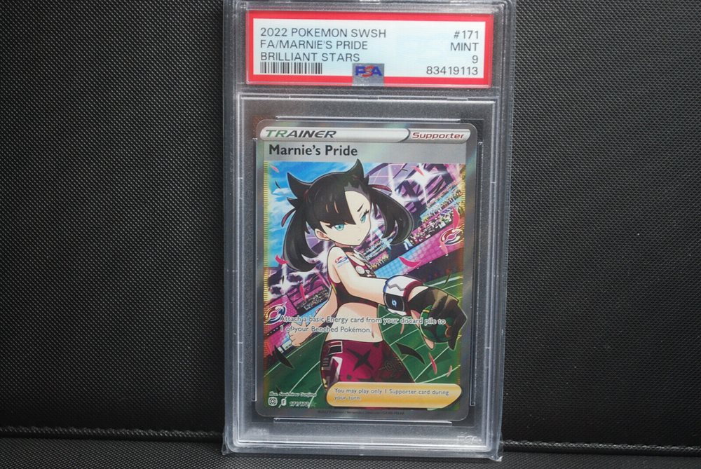 marnie's pride pokemon card value Marnie's Pride 171/172 Ultra Rare Pokemon Card (SWSH Brilliant Stars) + 1 x  TitanCards® Toploader : Amazon.com.be: Toys