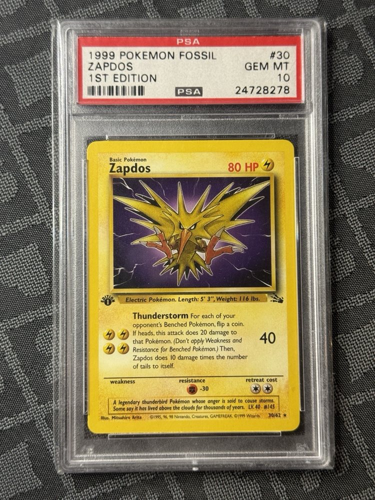 Auction Prices Realized Tcg Cards 1999 POKEMON FOSSIL Zapdos