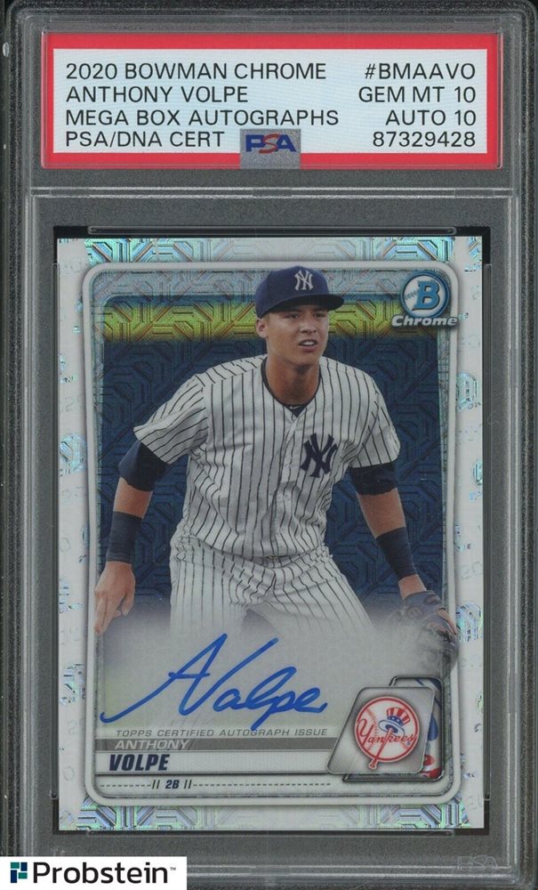 2020 Bowman Chrome Anthony Volpe Refractor Auto RC /499 PSA