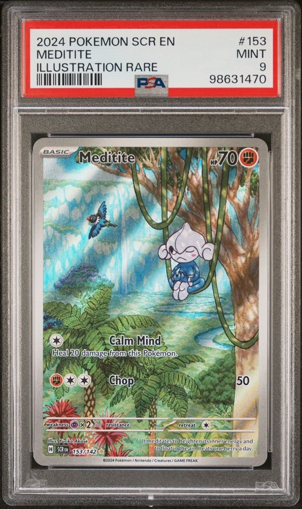 pokemon meditite card [JP] (053/098) the Defending Pokémon is now Paralyzed Meditite (#28, Extradimensional Crisis)